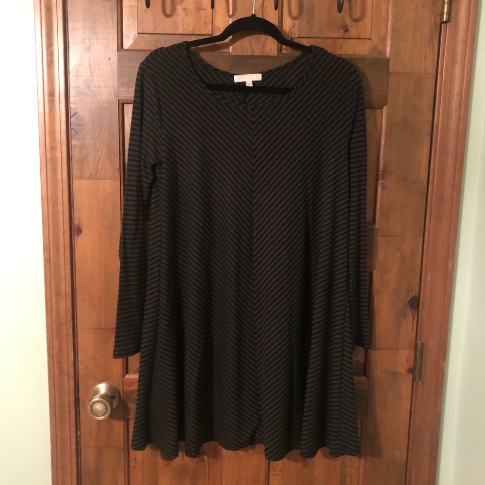 Green and Black Chevron Dress